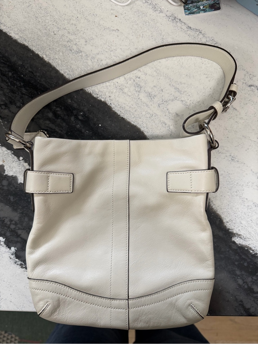 Coach Cream Leather Shoulder Tote